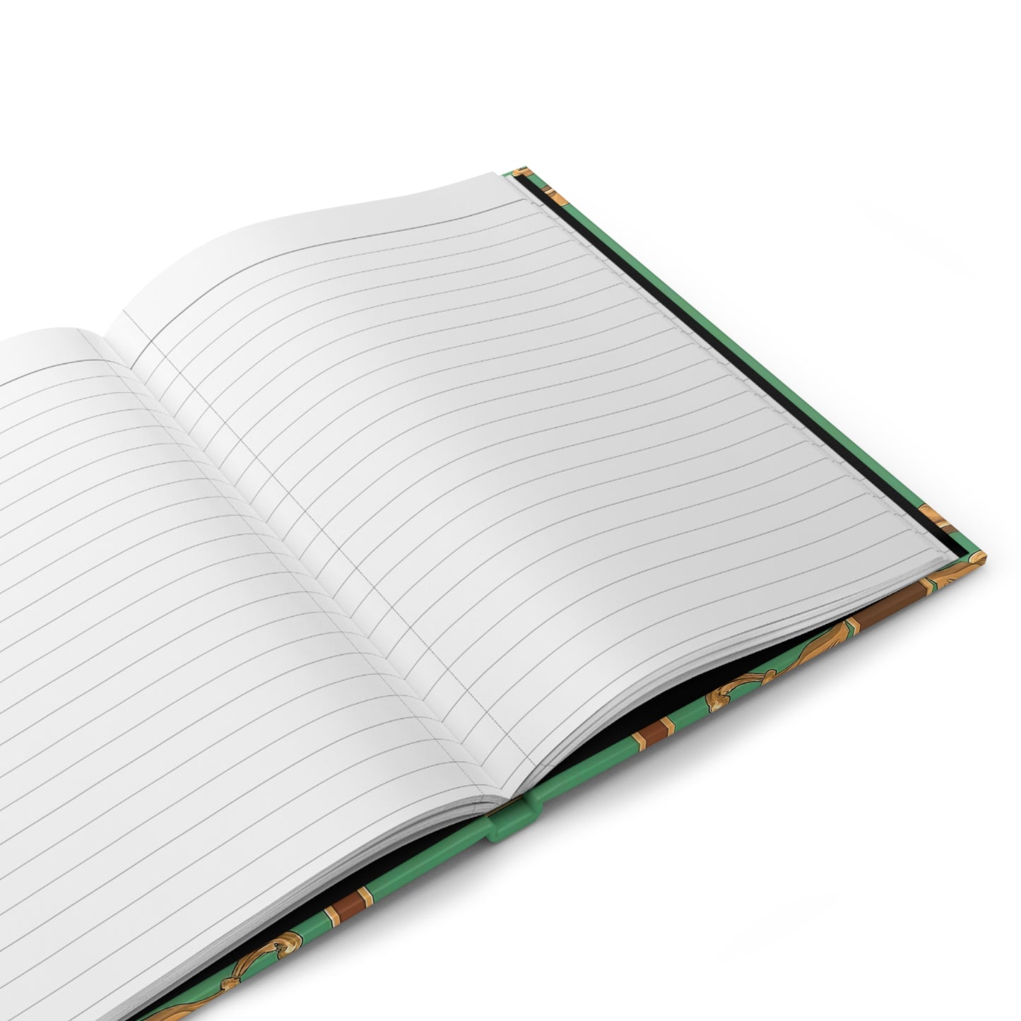 Elegant Vintage Hardcover Journal - Timeless Design for Everyday Writing - Rust & Green Striped Baroque