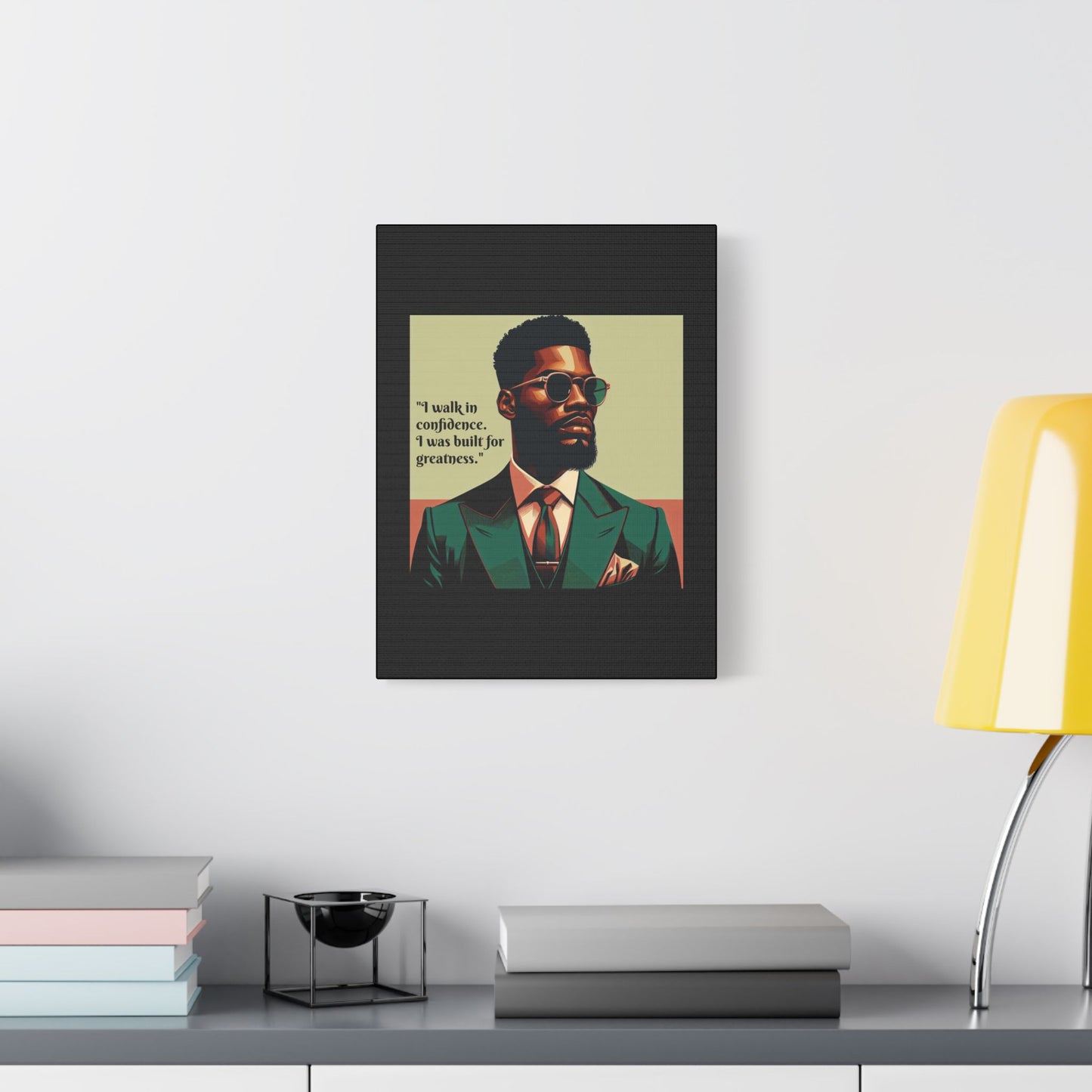 Afro Art Print Canvas, Wall Decor, Satin Stretched Canvas, African American Art, Office Decor, Home Decor - Built For Greatness