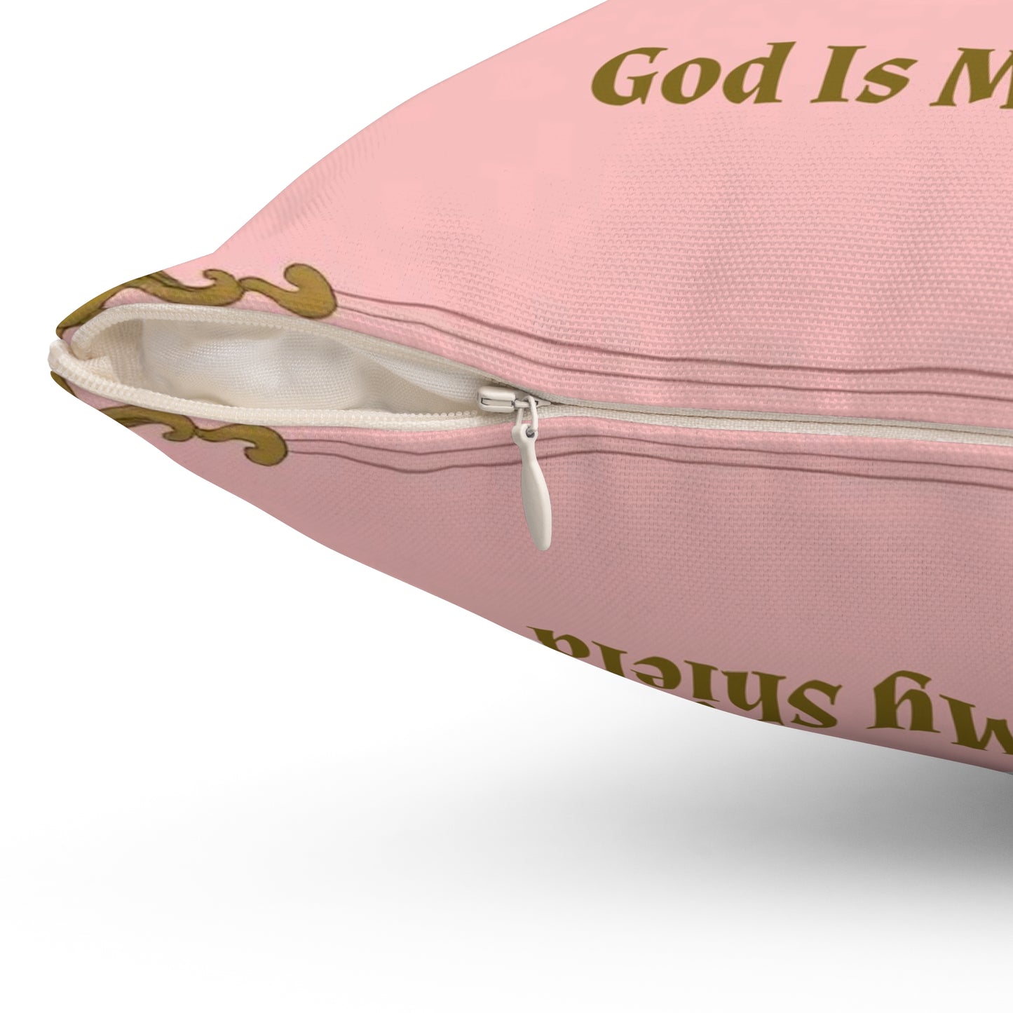 Crown & Crest Spiritual Quote | Square Pillow | My Strength Is My Crown | God Is My Shield, Cozy Home Decor, Affirmation Gift, Faith Decor
