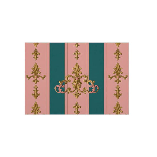 Elegant Foam Board, Home Decor, Wall Art, Party Decor, Crafting Supplies, Vintage Chic Styling - Pink & Teal Striped Gold Baroque