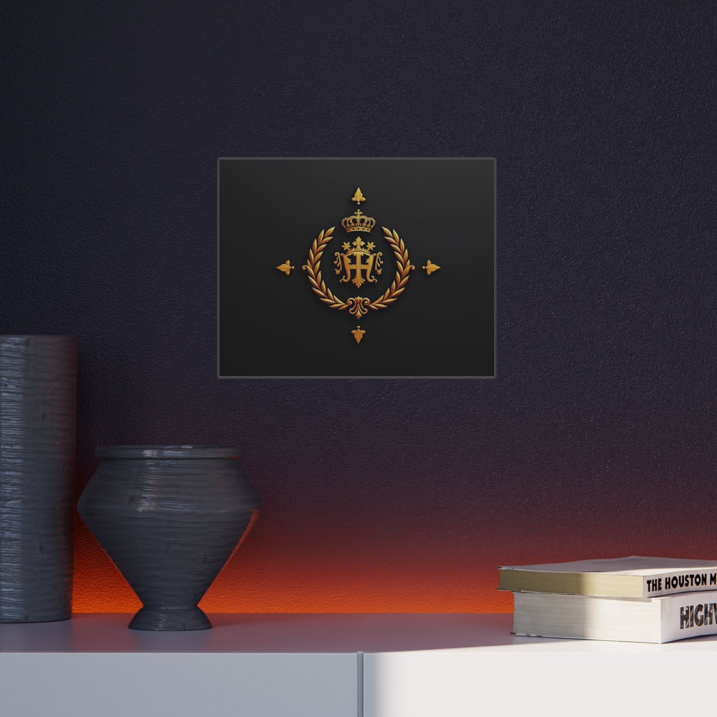 Elegant Foam Board Wall Art, Luxury Home Decor, Royal Crest Display, Office Decoration, Unique Gift Idea, Modern Wall Decor - Gold Crest