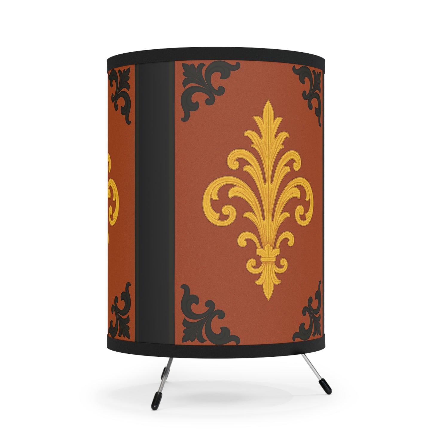 Dusk Terracotta Baroque Table Lamp — Vintage Printed Shade