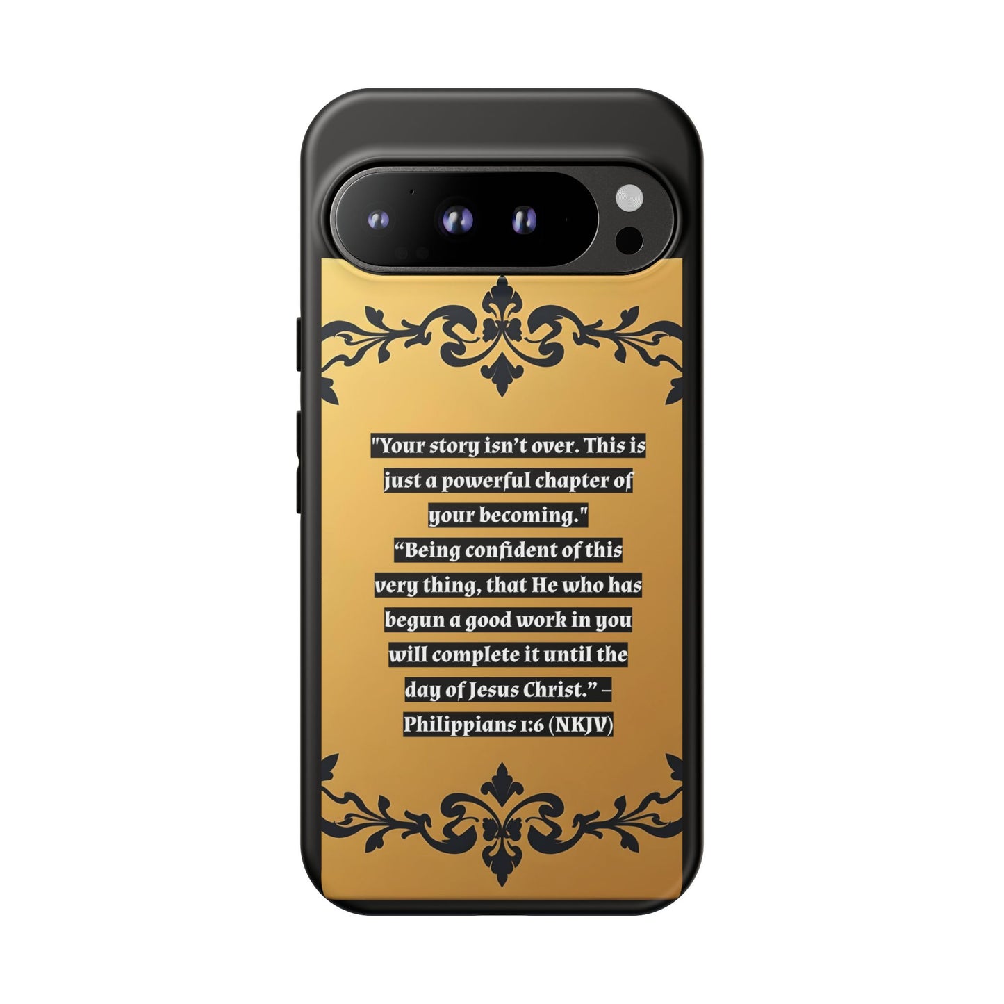 Elegant Floral Motif Phone Case - Tough Cases with Vintage Design - "Your story isn't over"