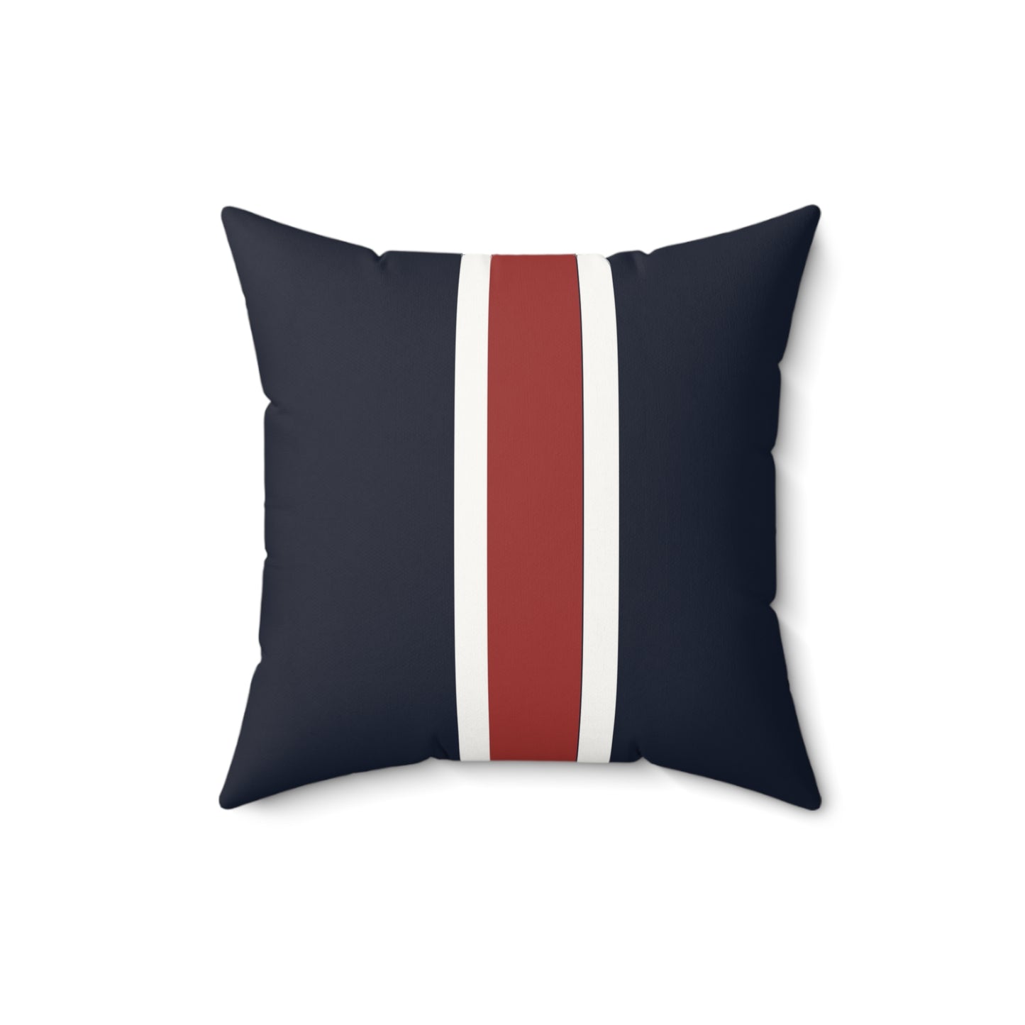 Lunar Midnight & Red-White Striped Faux Suede Square Pillow | Coastal Home Decor, Modern Cushion, Living Room Accent, Gift for Homeowners