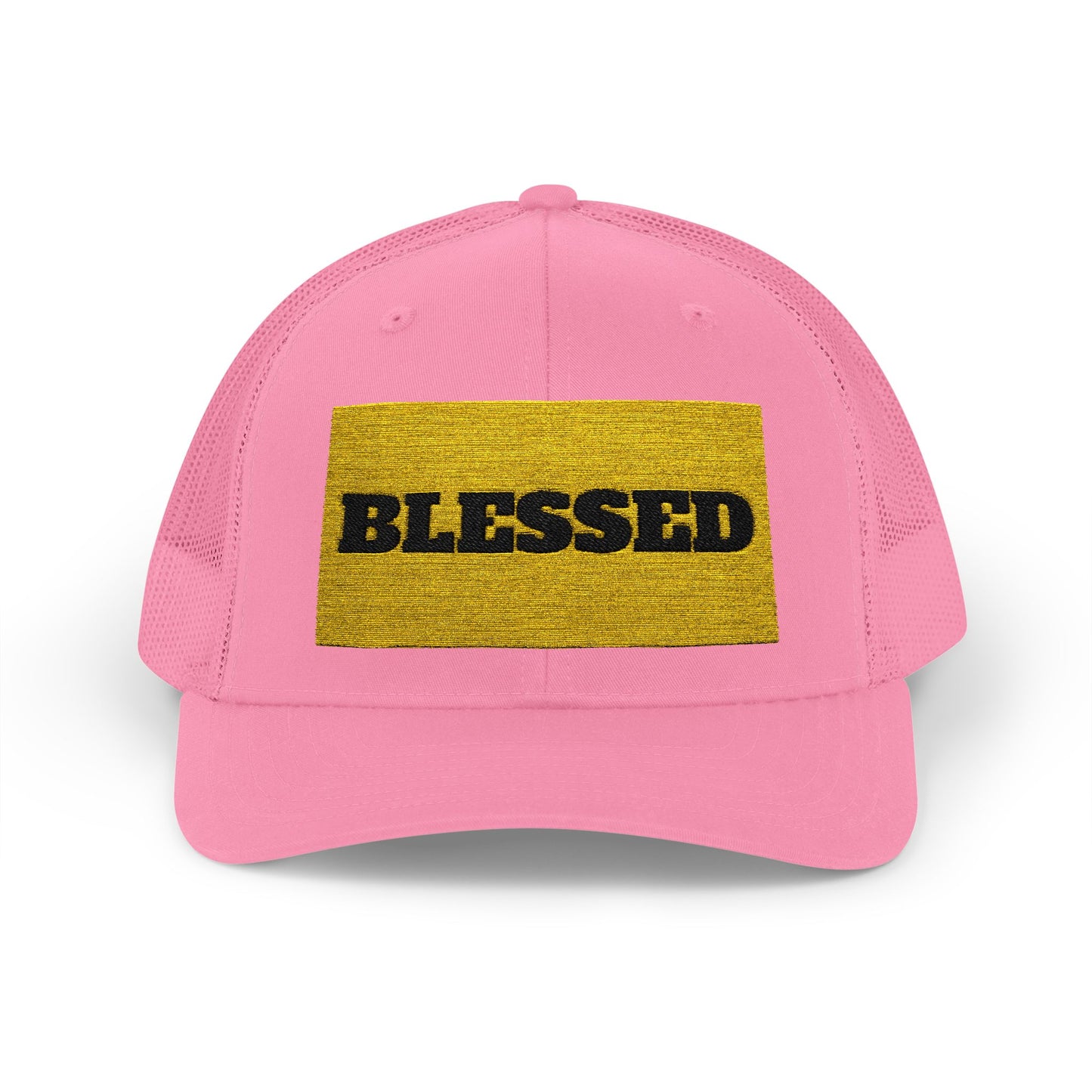 Blessed In Gold Snapback Trucker Cap for Everyday Inspiration, Faith-Based Accessory, Adjustable Hat, Gift for Friends, Motivational Cap