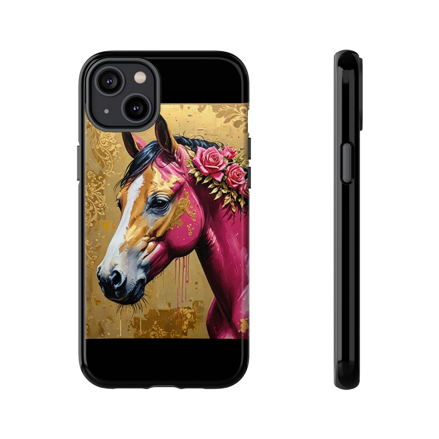 Phone Case - Elegant Horse Damask Design