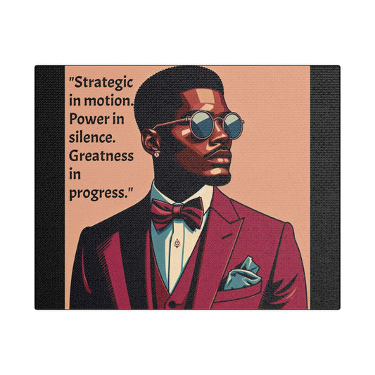 Afro Art Print Canvas, Wall Decor, Satin Stretched Canvas, African American Art, Office Decor, Home Decor - "Strategic In Motion...."