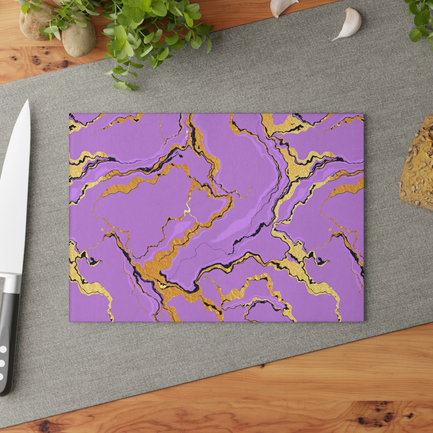 Elegant Lavender Marble Glass Cutting Board, Kitchen Decor, Wedding Gift, Hostess Gift, Unique Gift for Foodies, Minimalist Kitchen