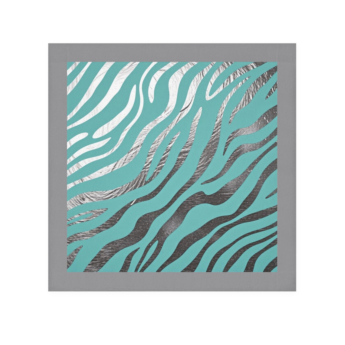 Stylish Zebra Print Face Towel - Soft & Absorbent Bathroom Essential - Aqua & Silver