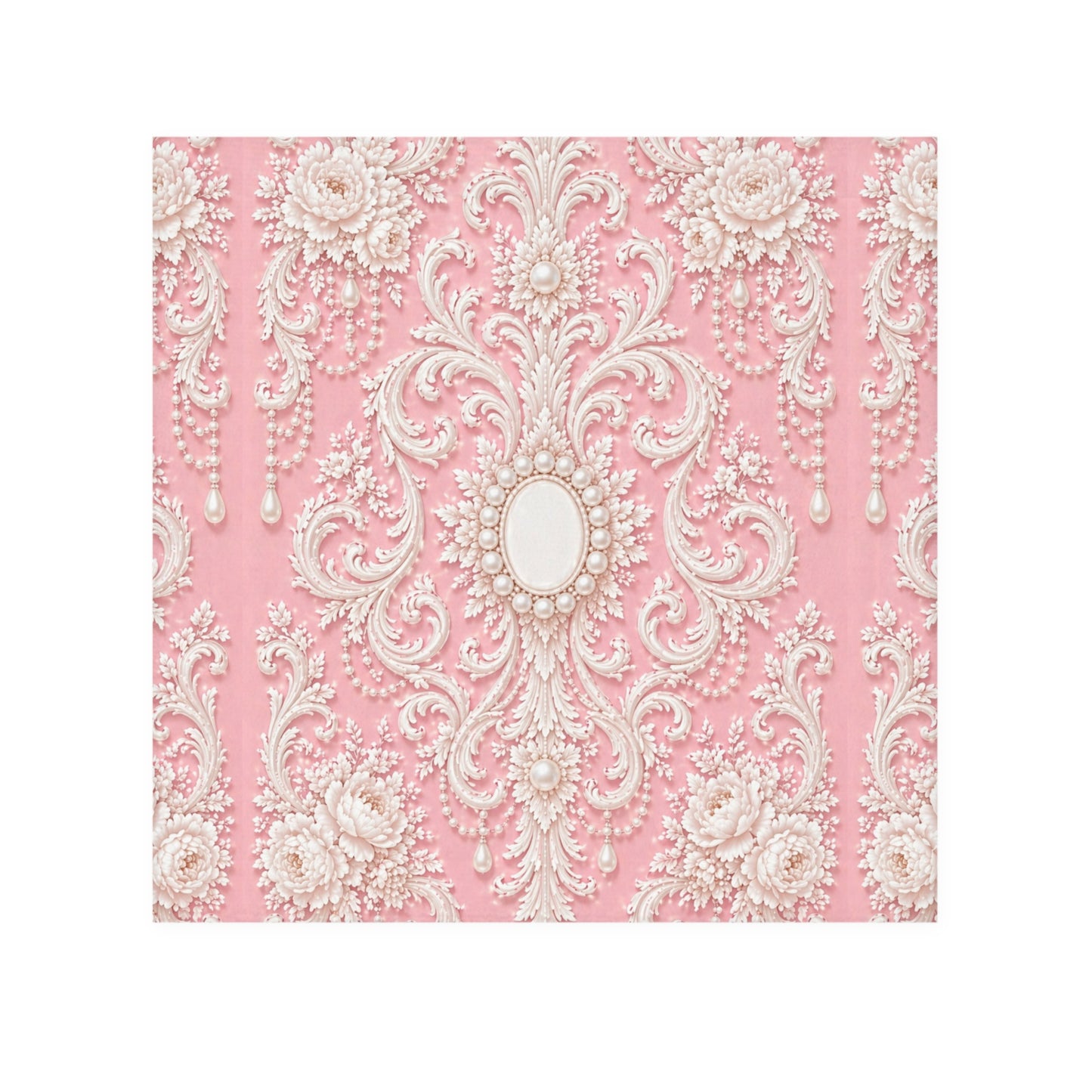 Pink Rococo Face Towel – Elegant Pearl Rococo Spa Hand Towel