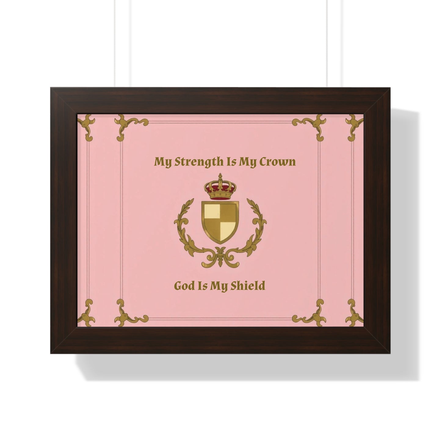 Crest & Crown Spiritual Quote Empowering Framed Poster, Inspirational Wall Art, Crown Design, Home Decor, Motivational Gift, Bible Verse Decoration