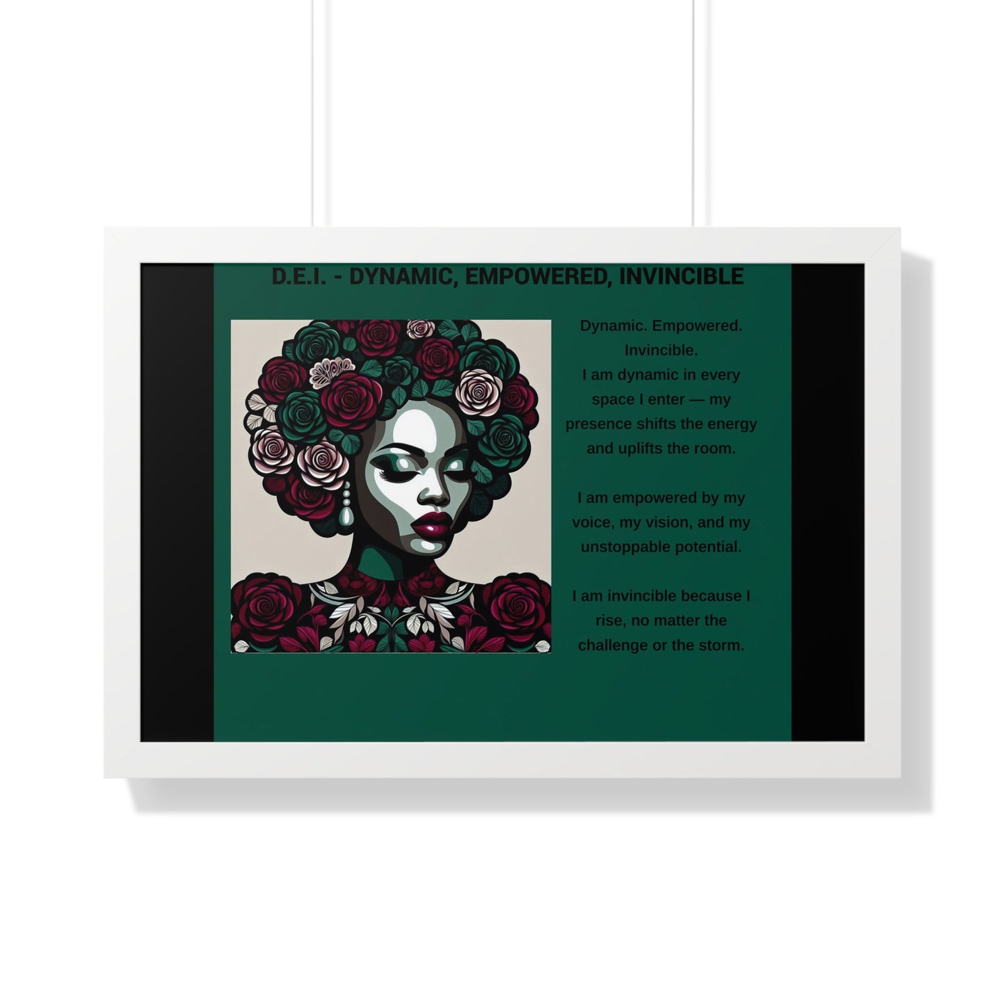 Empowered Woman Framed Poster - Dynamic, Empowered, Invincible Decor for Inspiration