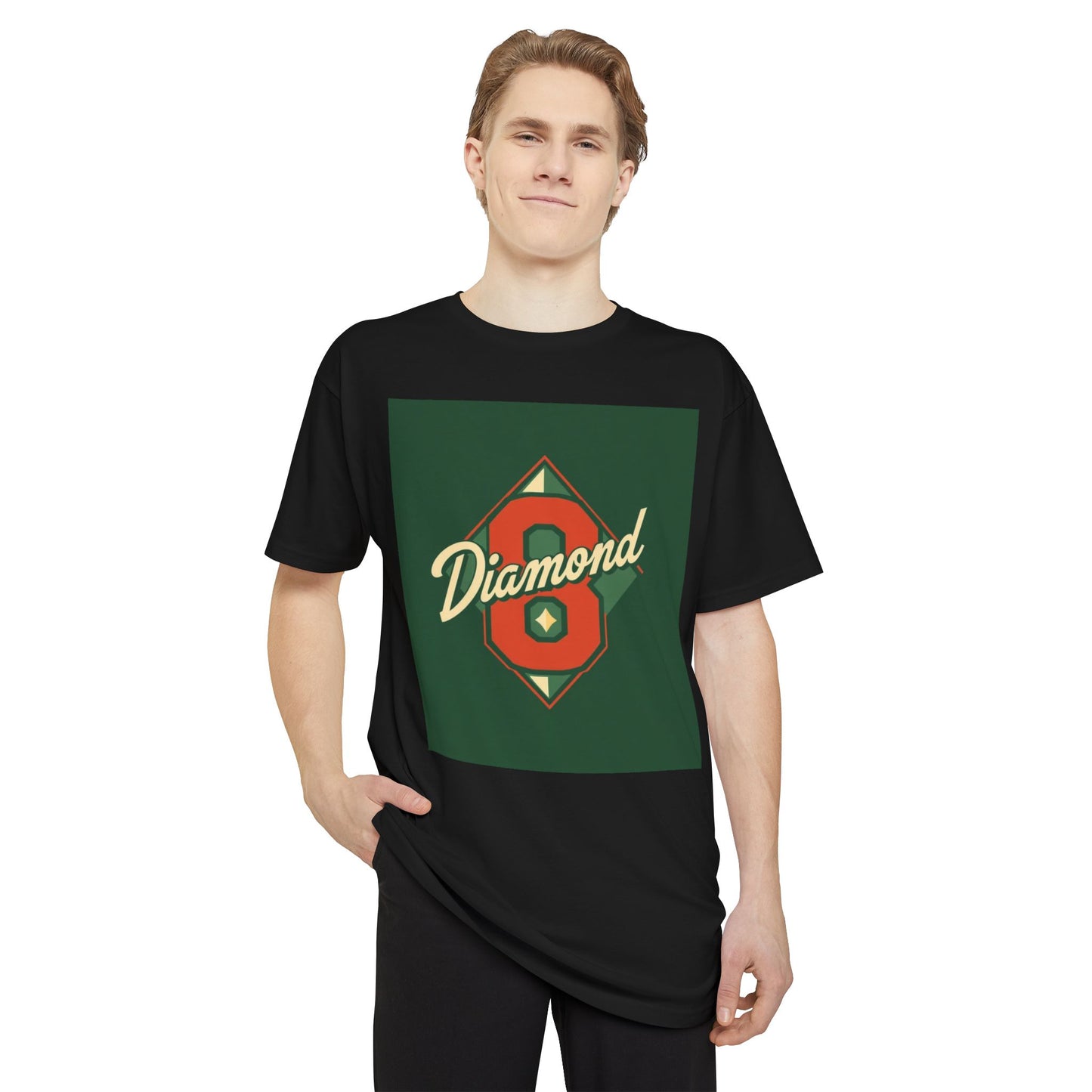 Urban Vibe Long Body Tee, Trendy Graphic T-Shirt, Unisex Streetwear Top, Casual Everyday Wear, Perfect for Gifts - Diamond 8