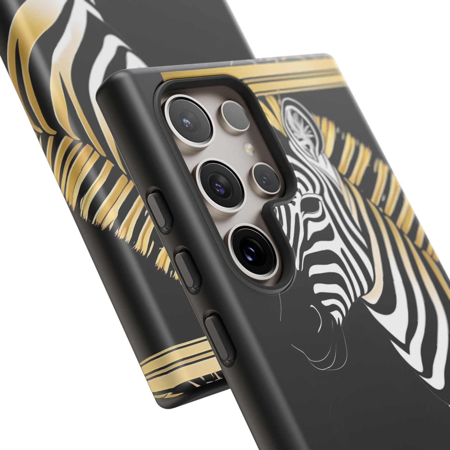 Phone Case - Elegant Zebra & Roses Design