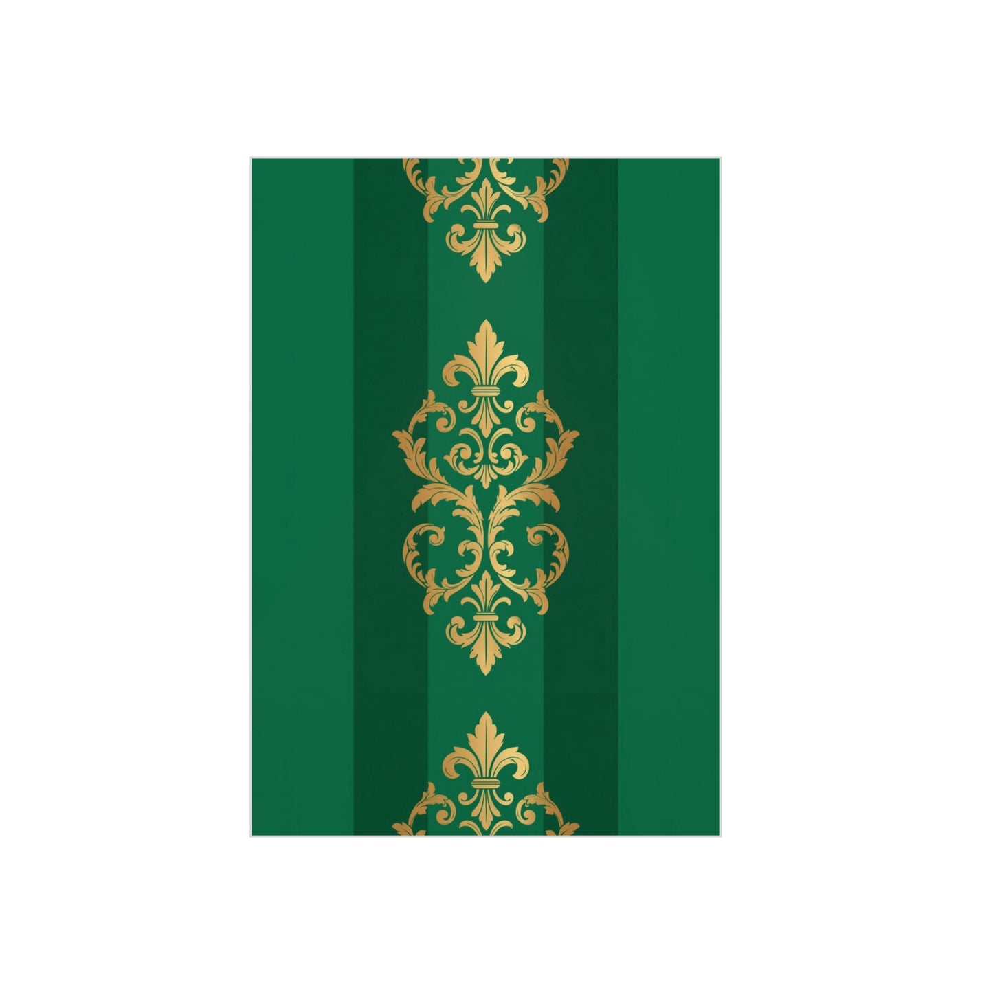 Gold Baroque Green Striped Foam Board Wall Art — Elegant Decorative Plaque
