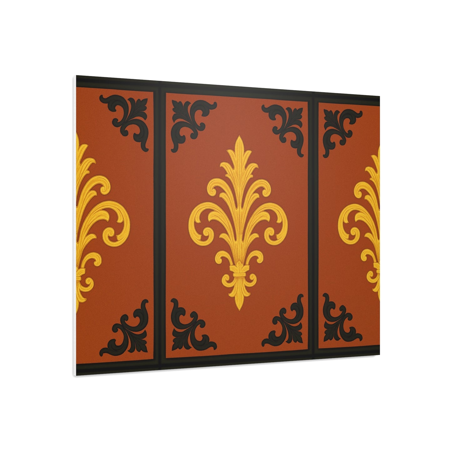Dusk Terracotta Baroque Foam Board — Baroque Pattern Wall Art (Dusk Terracotta, Gold & Black)