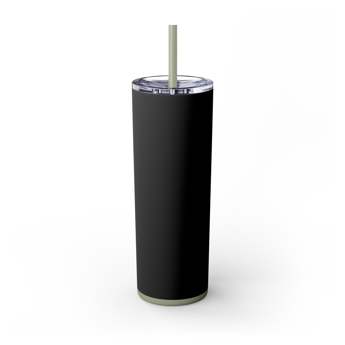 Stylish Black Skinny Tumbler with Straw, 20oz - Perfect for Coffee, Juice, and Smoothies, Ideal Gift for Any Occasion
