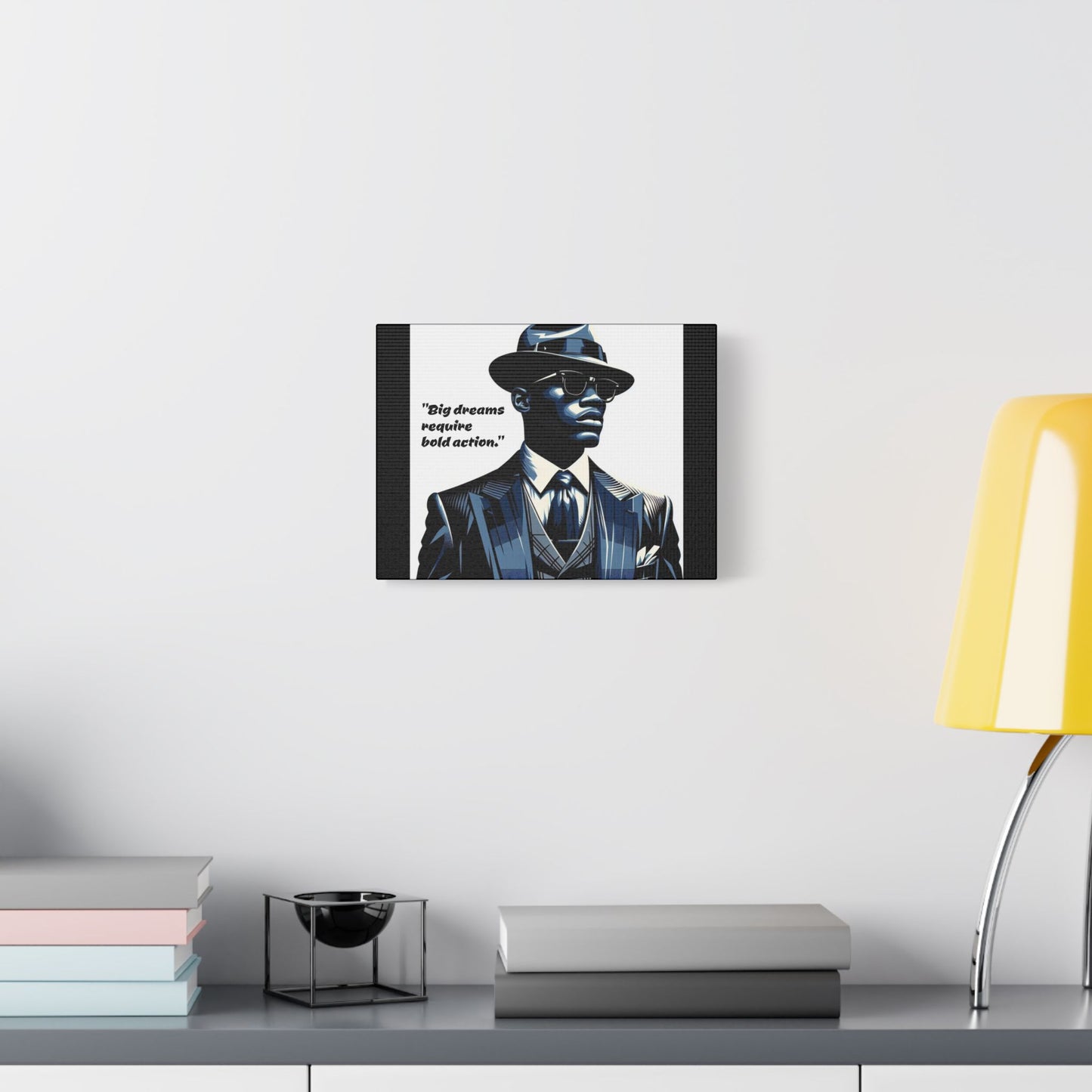 Afro Art Print Canvas, Wall Decor, Satin Stretched Canvas, African American Art, Office Decor, Home Decor - "Big dreams require bold action."