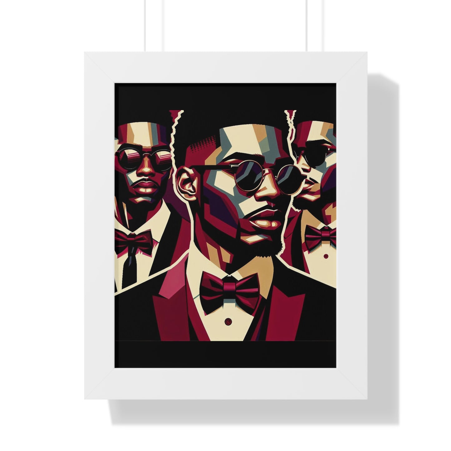 Stylish Framed Vertical Poster - Modern Art for Home Decor - Man In Burgundy Suit