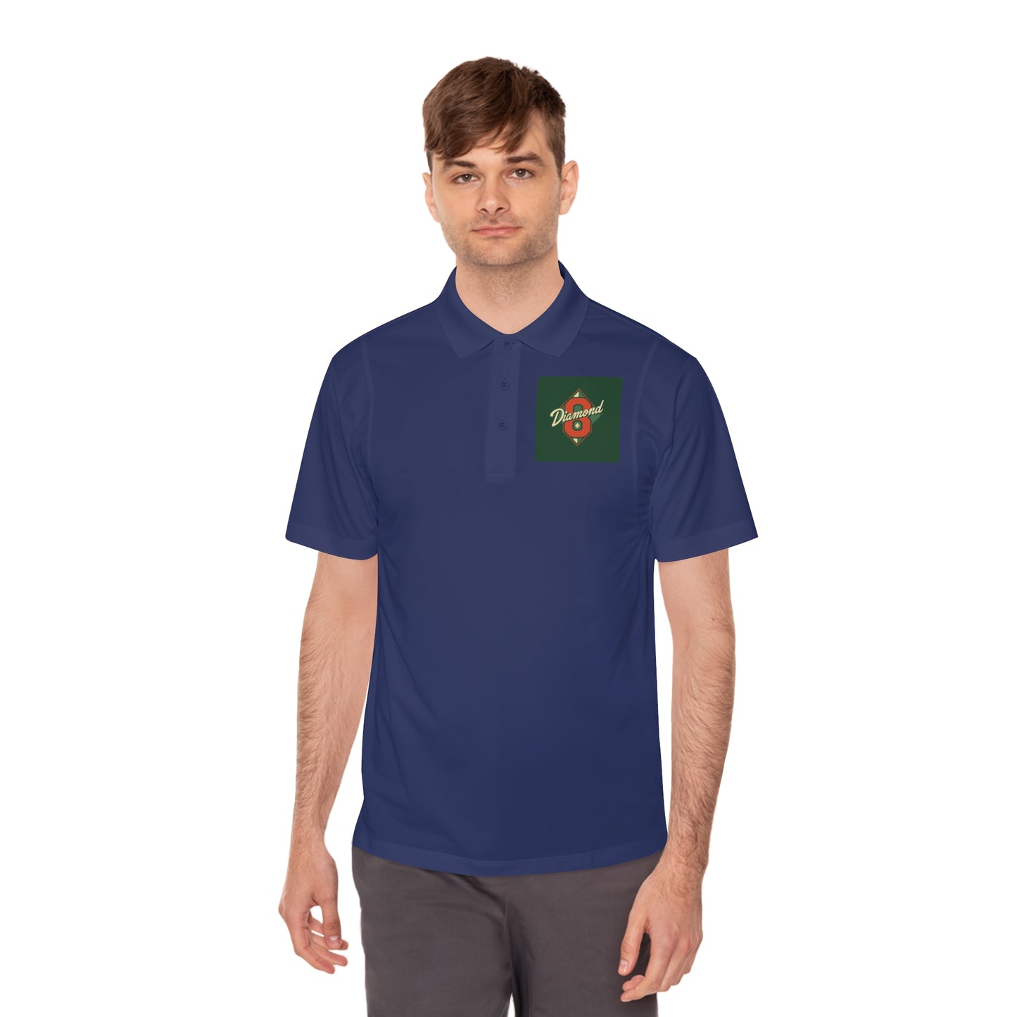 Men's Sport Polo Shirt with Green Design, Casual Wear, Gym Apparel, Outdoor Events, Golf Shirt, Father's Day Gift - Diamond 8