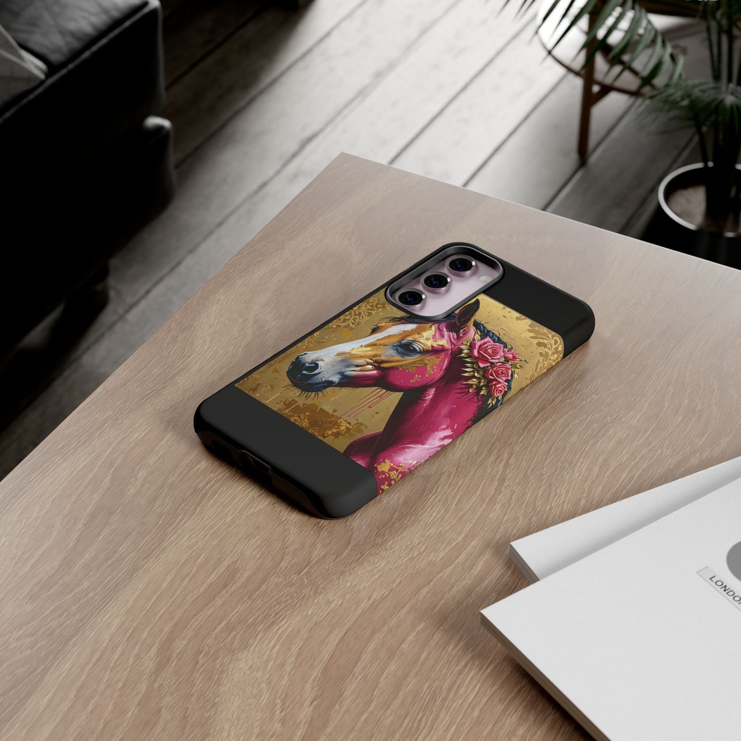 Phone Case - Elegant Horse Damask Design