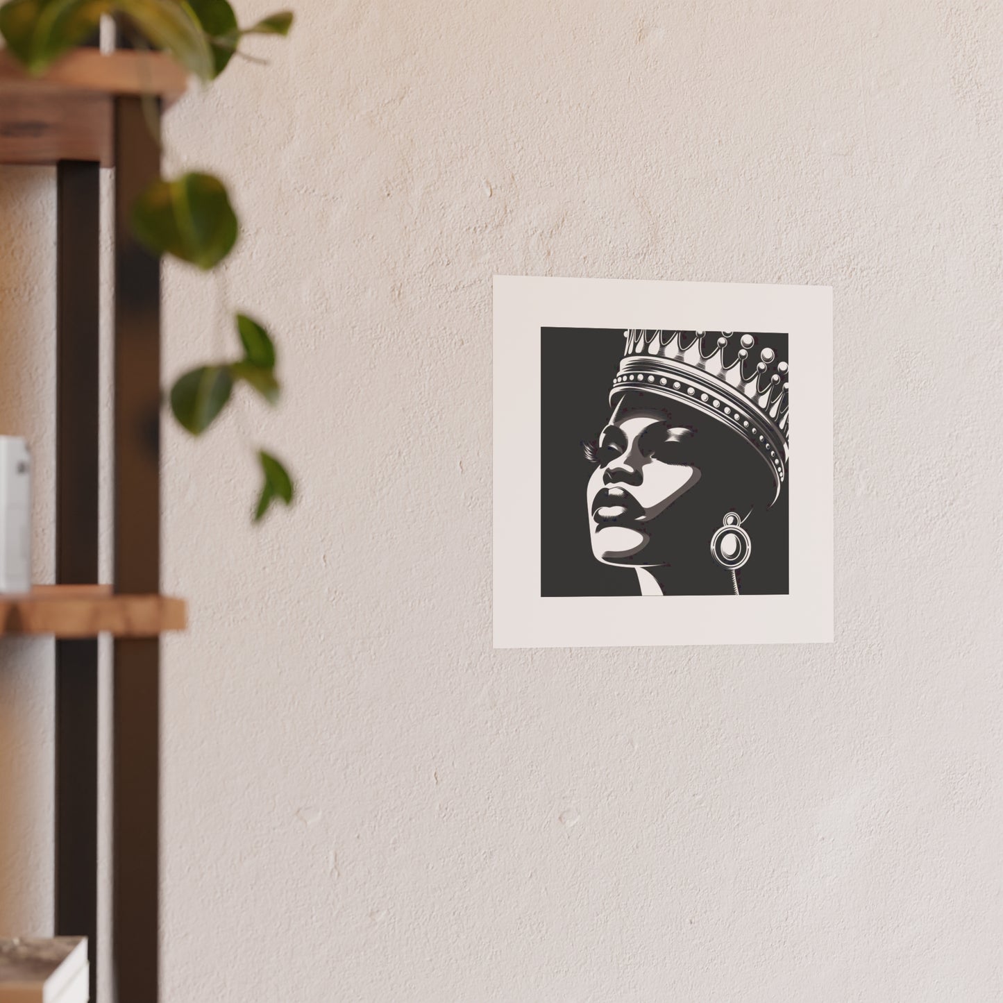 Elegant Crowned Queen Poster - Black & White Art Print, Wall Decor, Home Aesthetic, Gift Idea, Birthday, Celebrations