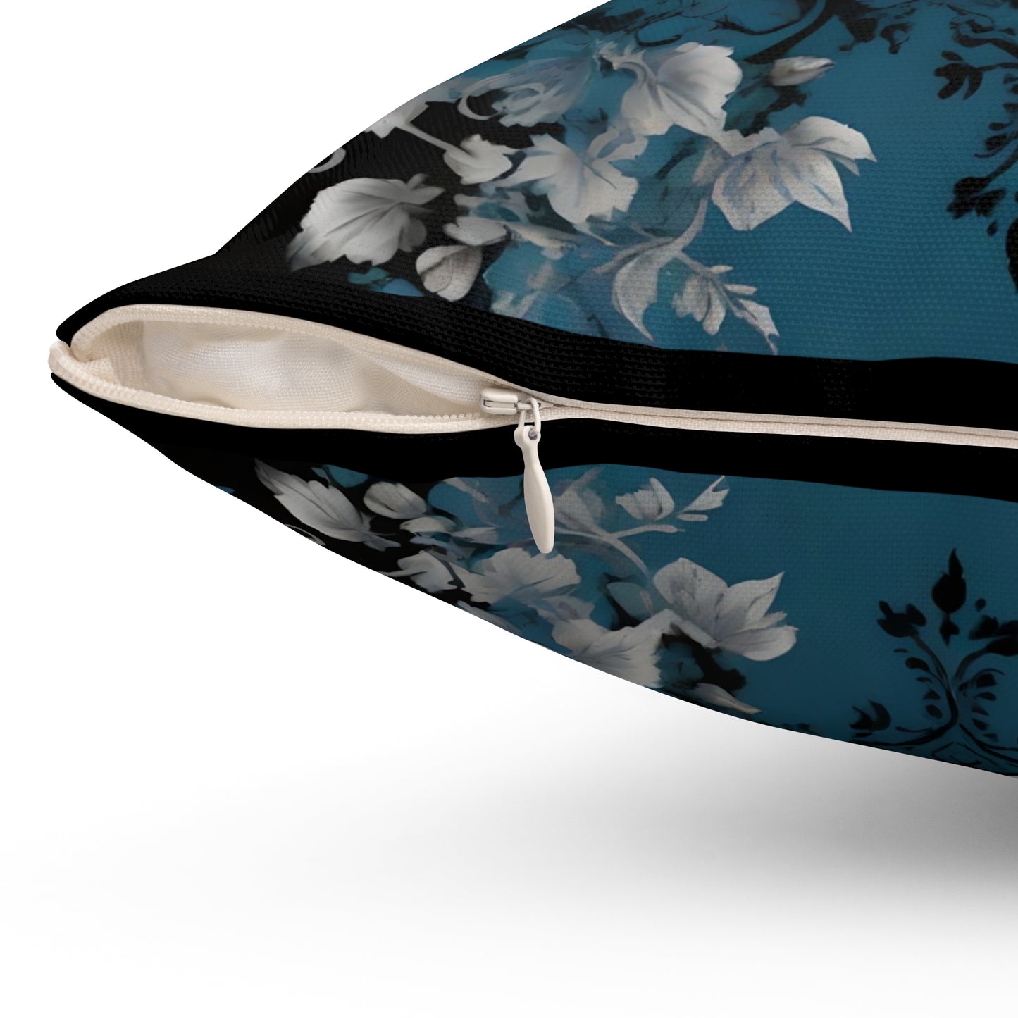 Exotic Elegance Leopard Floral Throw Pillow - Silver Leopard