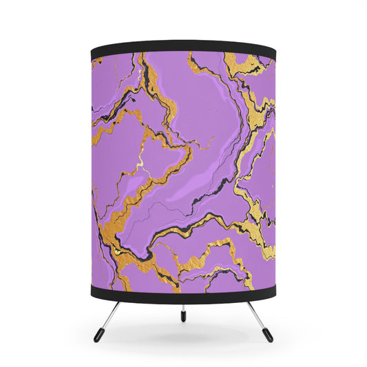 Stylish Tripod Lavender Marble Lamp, Modern Home Decor, Unique Lighting for Living Room, Gift for Housewarming, Bedroom Lamp