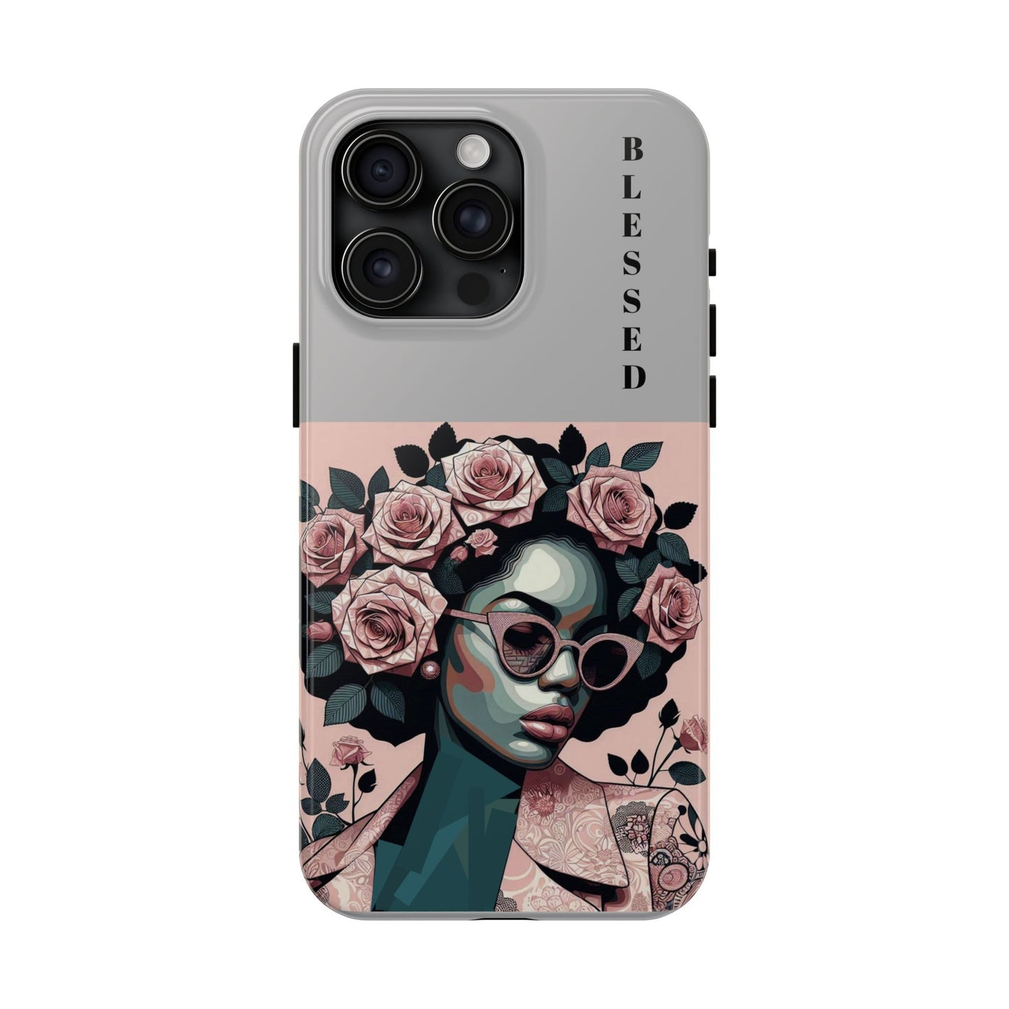 Blessed Floral Tough Phone Cases | Unique Gift for Her, Gift for Mom, Stylish Protection, Birthday Present, Black Girl Art