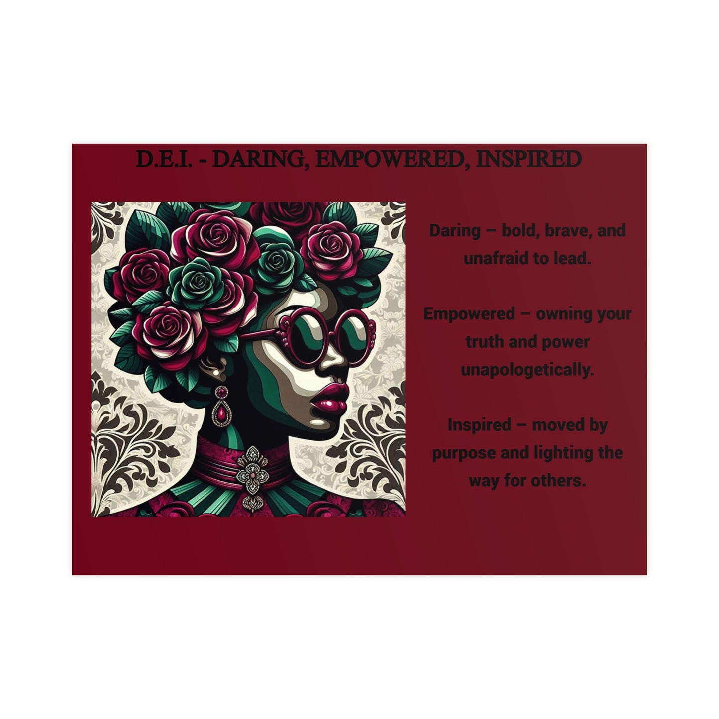 Empowered Woman Matte Poster - Inspirational Art for Home Decor - Daring, Empowered, Inspired
