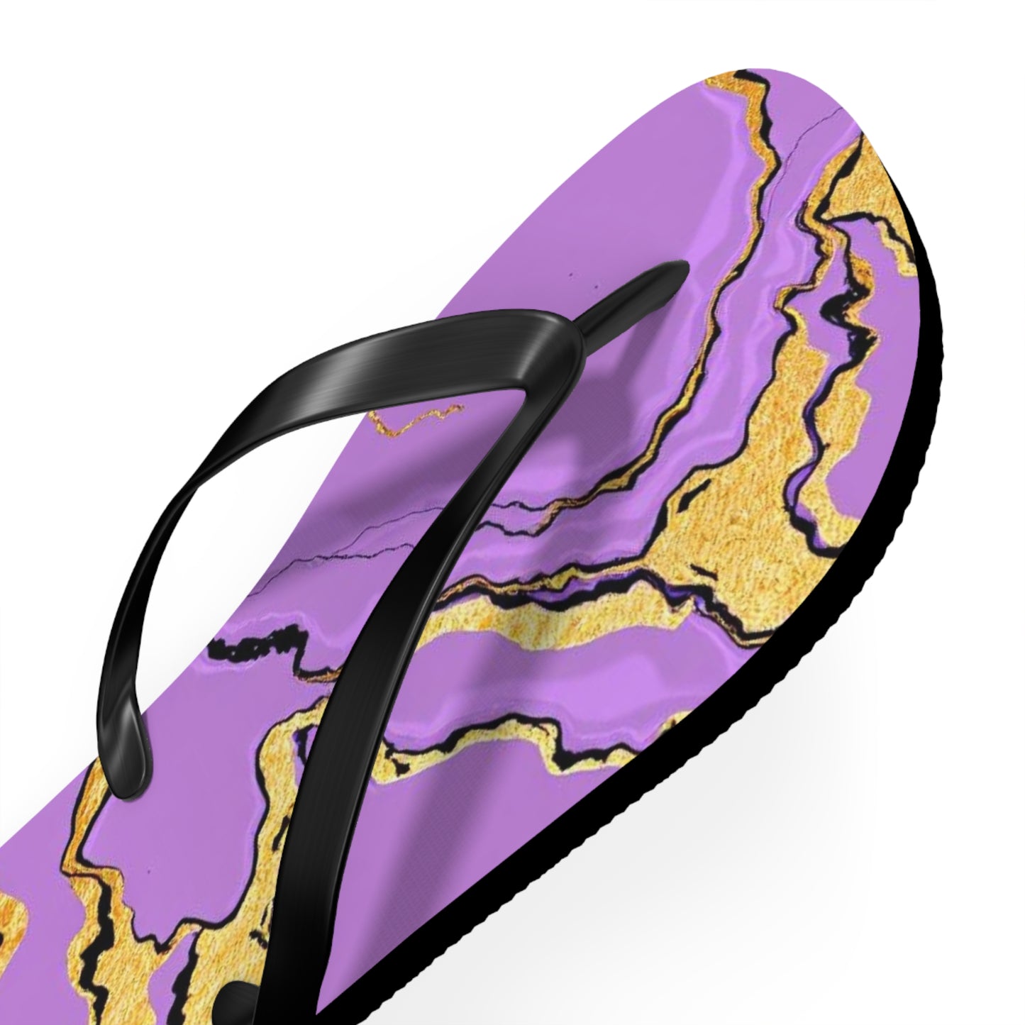 Vibrant Marble Lavender Print Flip Flops | Trendy Summer Sandals, Beach Footwear, Vacation Essential, Stylish Outdoor Slippers, Gift for Her