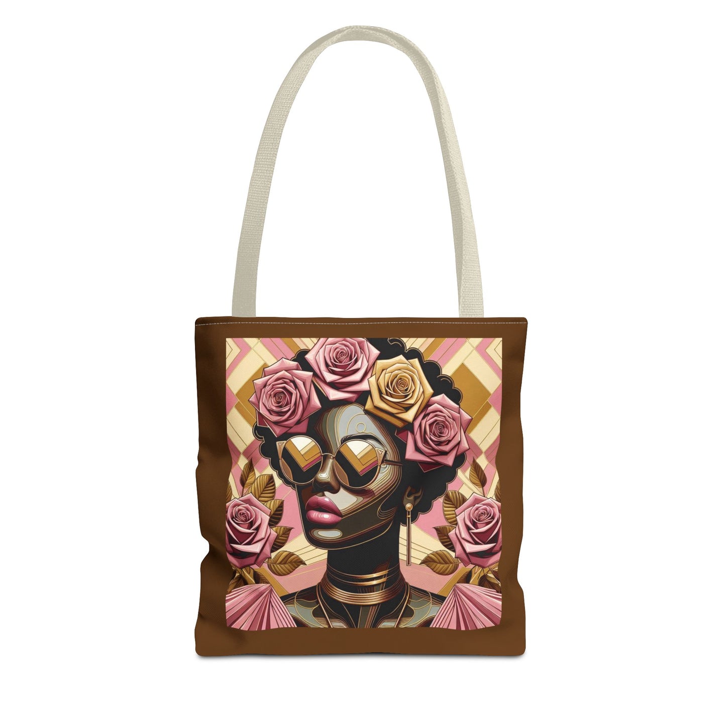 Chic Floral Tote Bag - Fashionable Everyday Accessory, Gift for Her, Boho Style, Shopping Bag, Eco-Friendly Carryall - Pink Roses Lady