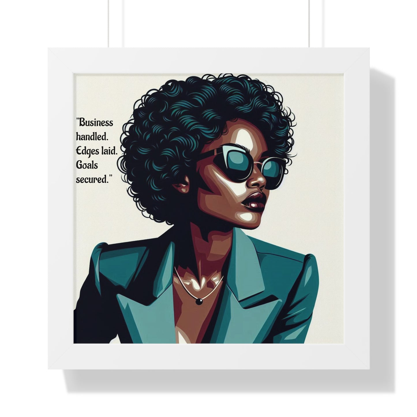 Stylish Framed Vertical Poster - Modern Art for Home Decor - "Business handled."