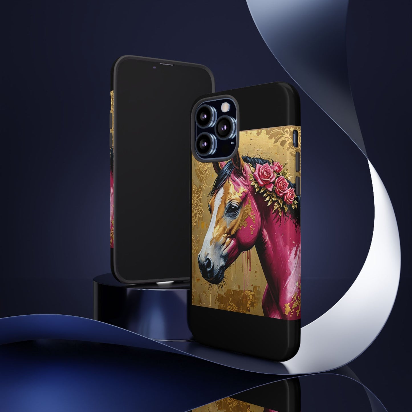Phone Case - Elegant Horse Damask Design