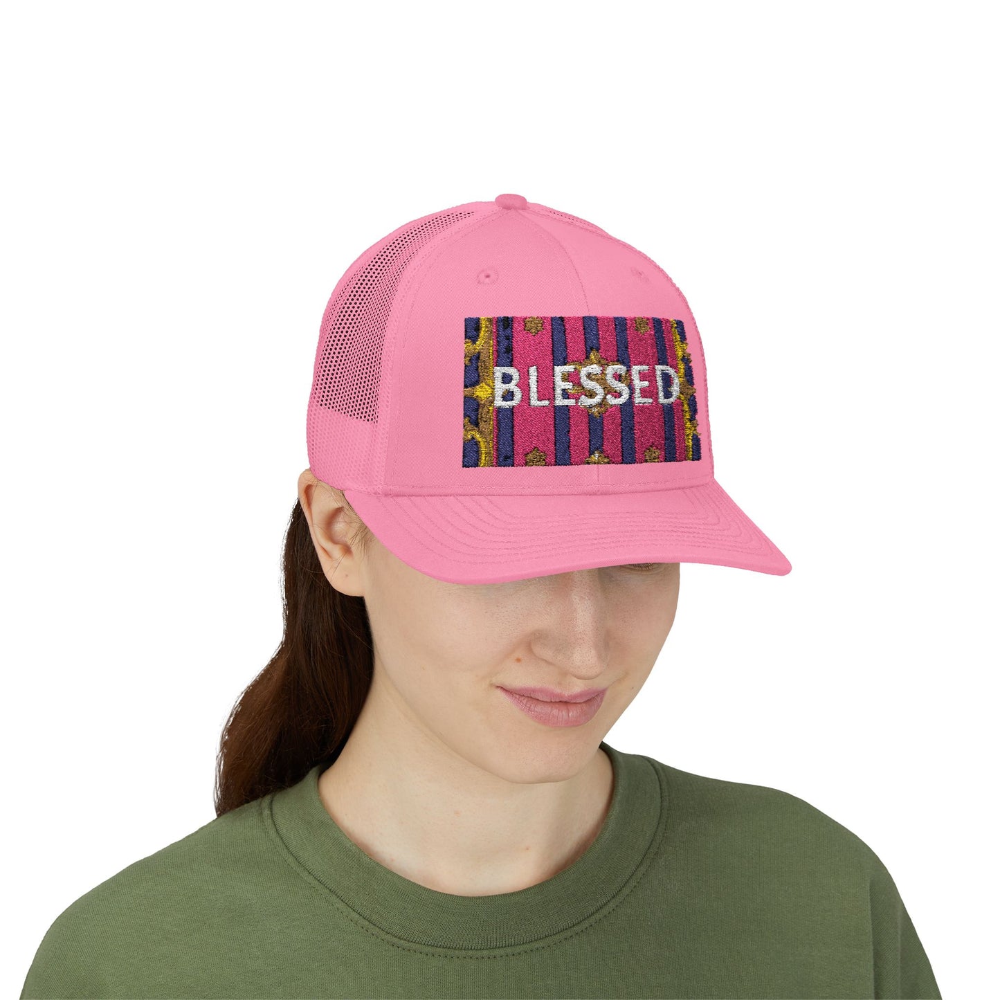 Blessed Snapback Trucker Cap - Inspirational Hat for Faith, Casual Wear, Gifts, Outdoor Activities, Summer Style
