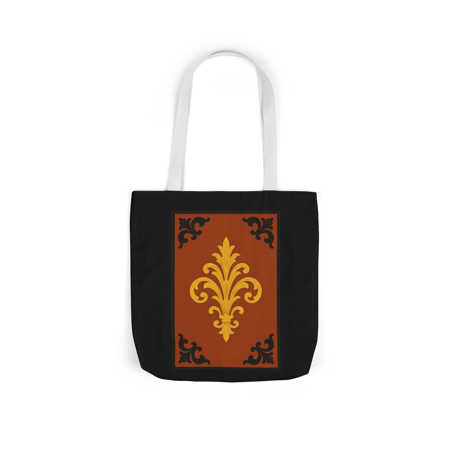 Dusk Terracotta Baroque Canvas Tote — Vintage Baroque Pattern