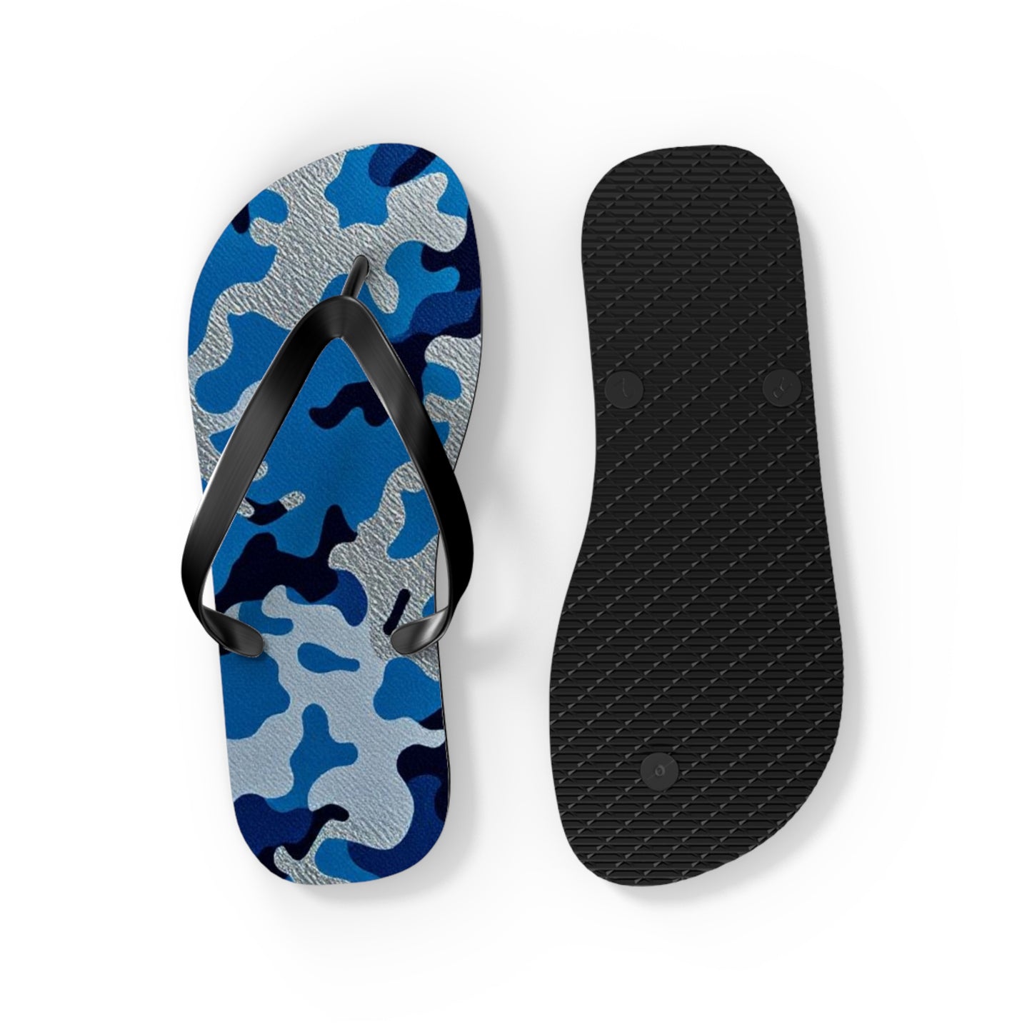 Camo Flip Flops - Stylish Beach Sandals for Summer, Casual Footwear, Vacation Essentials, Poolside Comfort, Outdoor Activities - Blue
