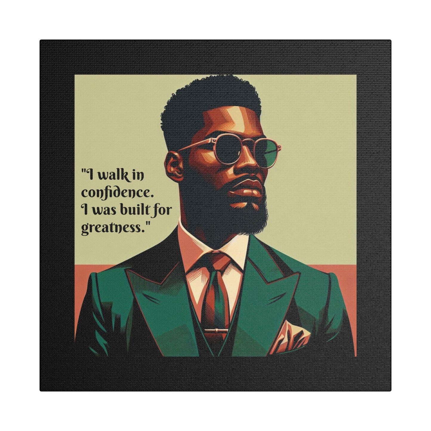 Afro Art Print Canvas, Wall Decor, Satin Stretched Canvas, African American Art, Office Decor, Home Decor - Built For Greatness
