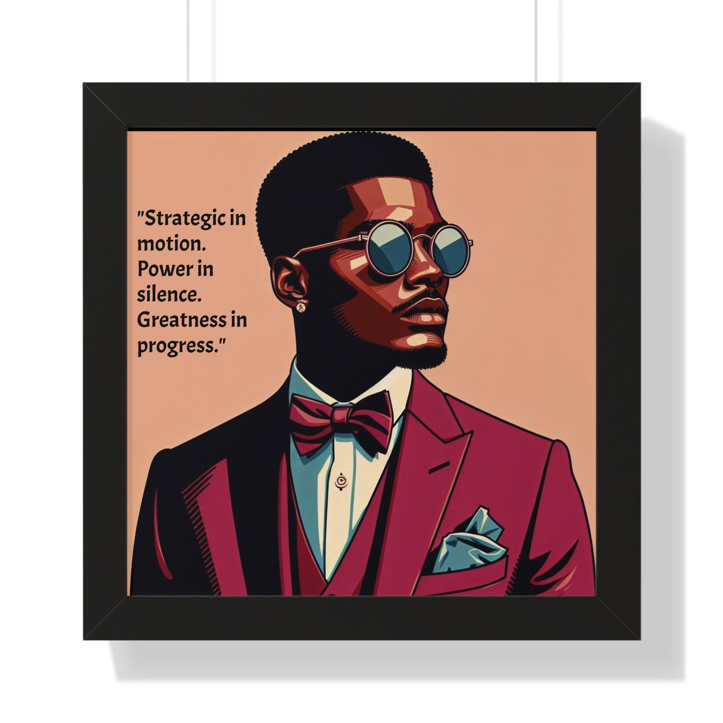 Stylish Framed Vertical Poster - Modern Art for Home Decor - "Strategic in Motion....."