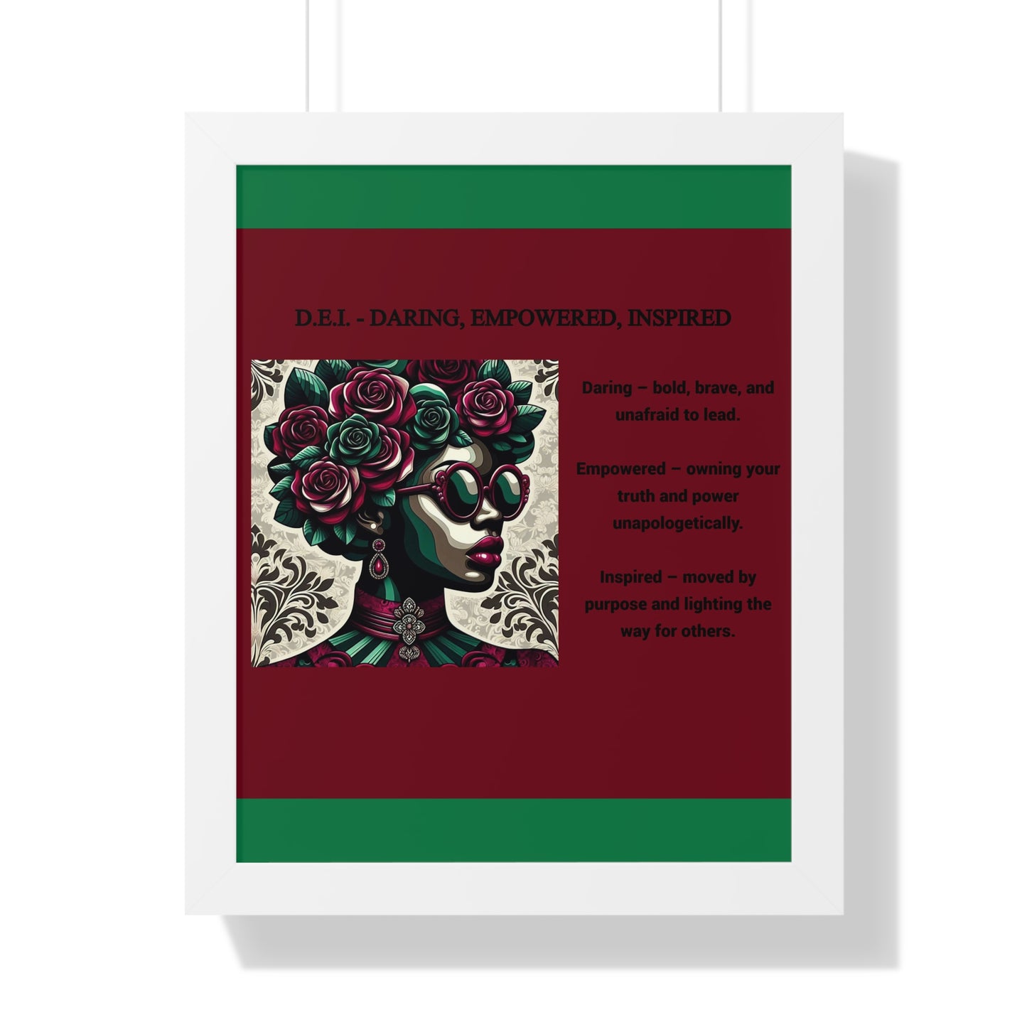 Empowered Women Framed Vertical Poster – Daring, Empowered, Inspired Wall Art for Home Decor