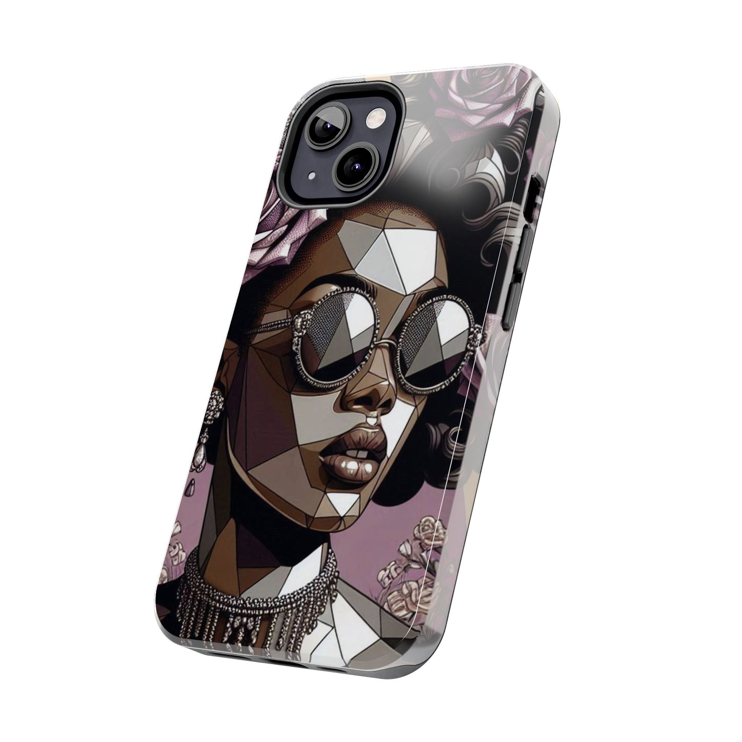 Chic Geometric Phone Case, Stylish Tough Case for Women, Unique Gift, Floral Design, Modern Accessories for Everyday Use - Lilac Baroque Lady