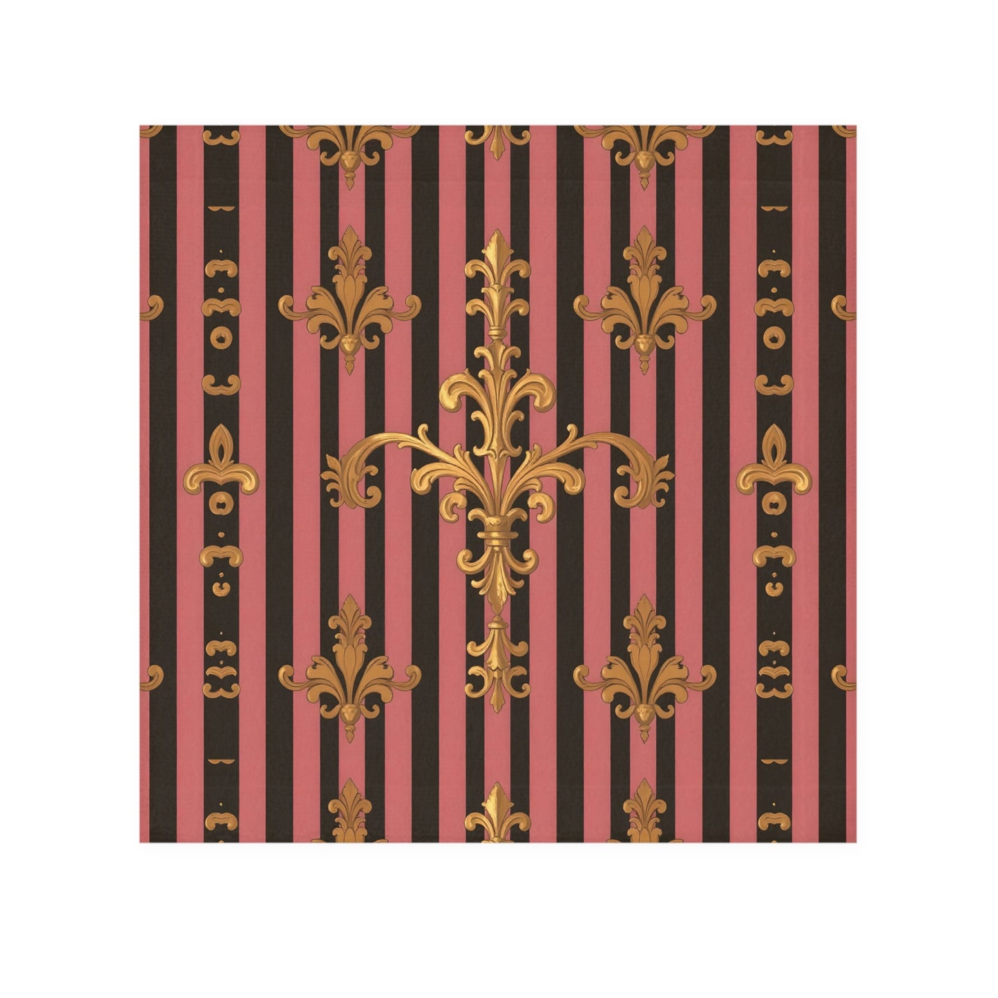 Elegant Vintage Face Towel – Luxurious Gold Pattern for Home & Spa - Mauve Striped Gold Damask