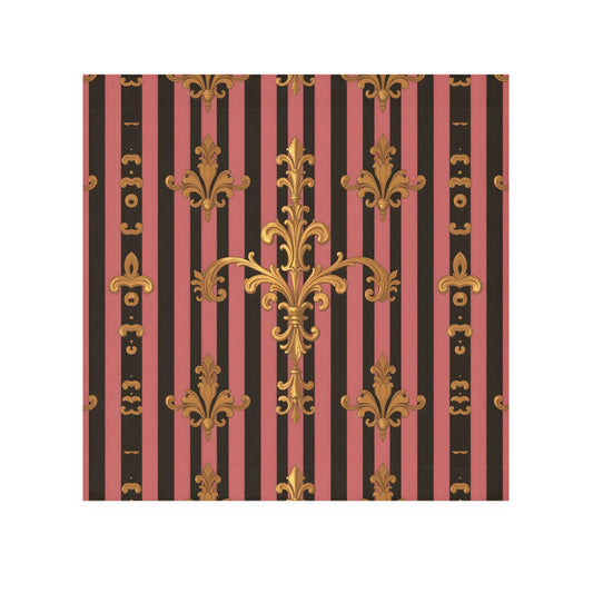 Elegant Vintage Face Towel – Luxurious Gold Pattern for Home & Spa - Mauve Striped Gold Damask