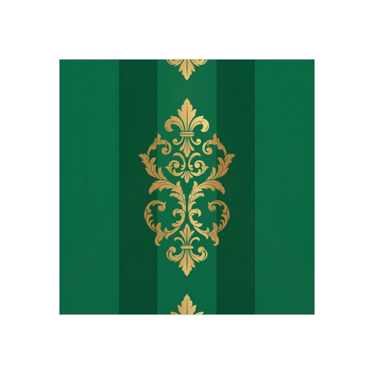 Gold Baroque Green Striped Foam Board Wall Art — Elegant Decorative Plaque