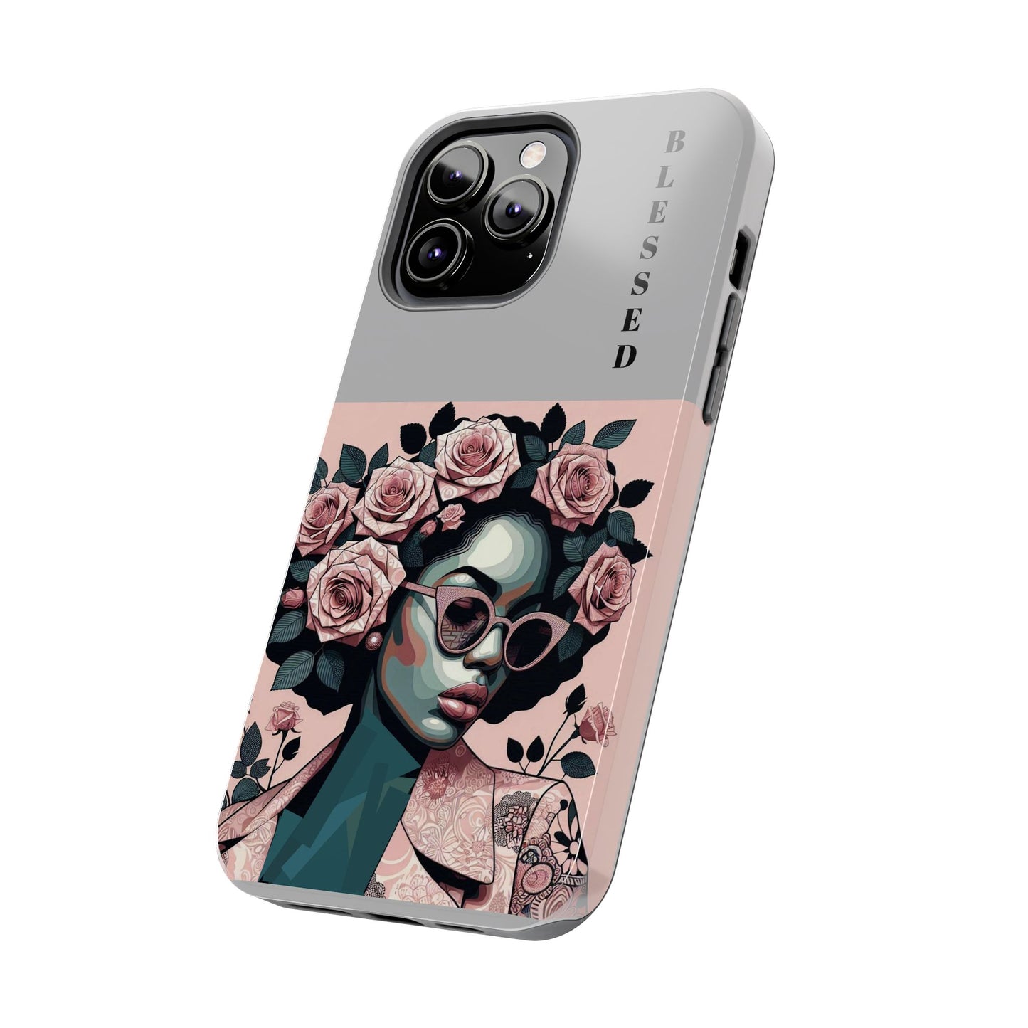 Blessed Floral Tough Phone Cases | Unique Gift for Her, Gift for Mom, Stylish Protection, Birthday Present, Black Girl Art