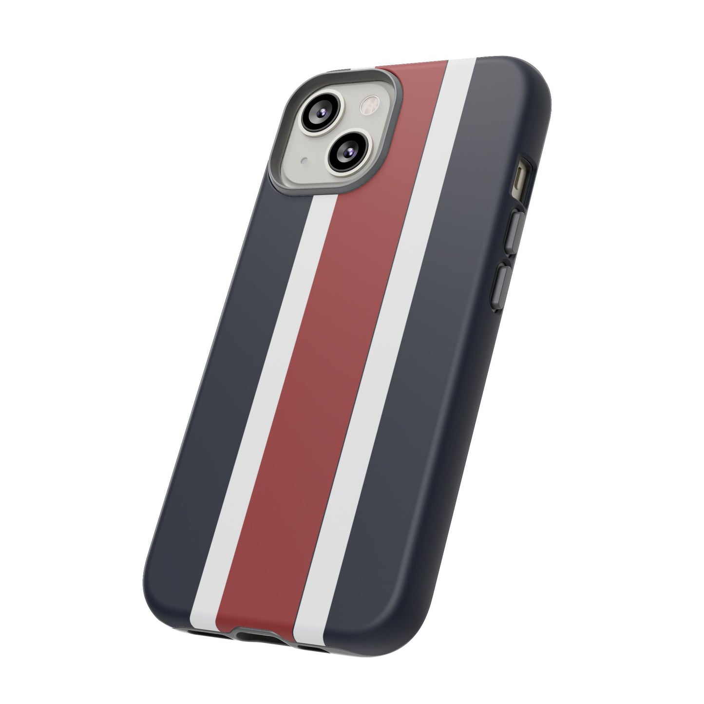 Lunar Midnight & Red-White Striped Stylish Phone Case - Tough Cases, Custom iPhone Cover, Sleek Phone Accessories, Gifts for Him/Her