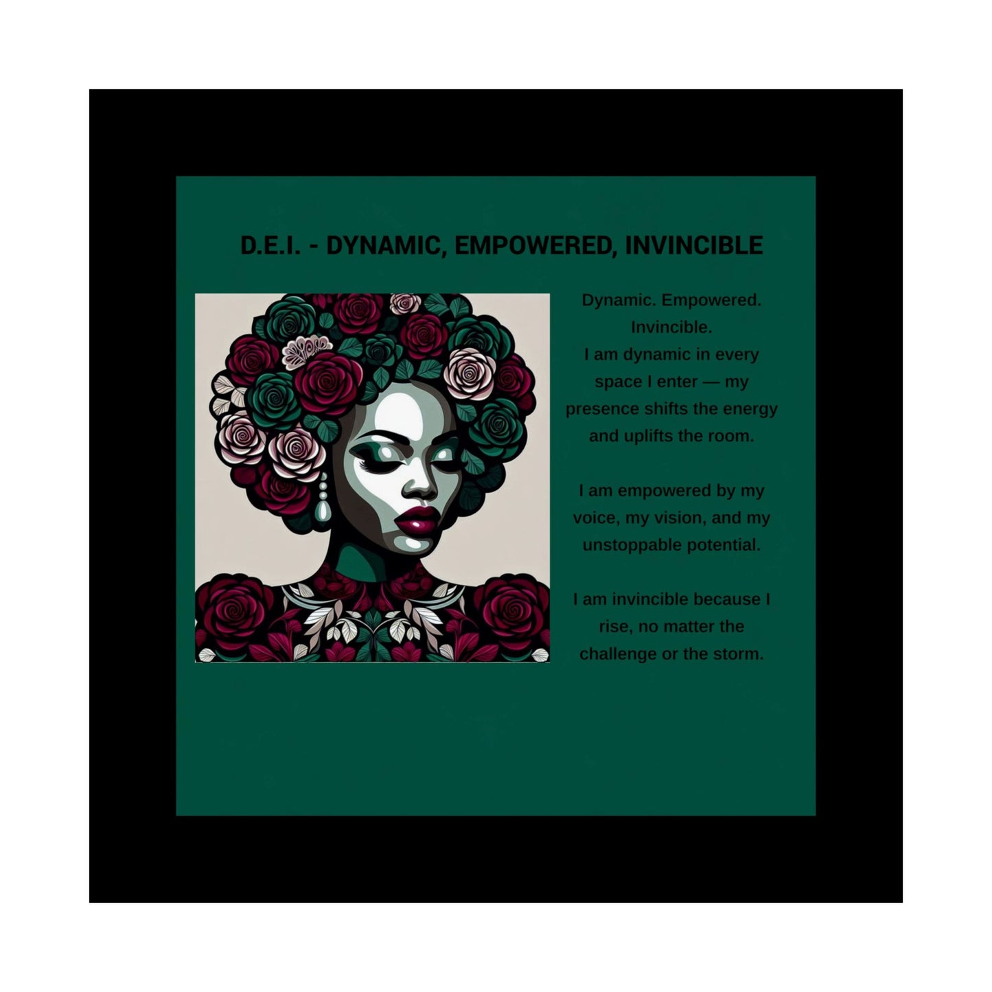 Empowered Feminine Wall Art Poster - Dynamic, Empowered & Invincible Design