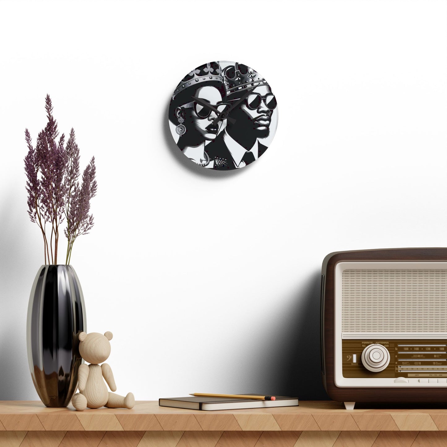 Royalty-Inspired Acrylic Wall Clock - Timeless Decor for Home, Unique Gift for Weddings, Birthdays, Housewarming, Stylish Wall Art