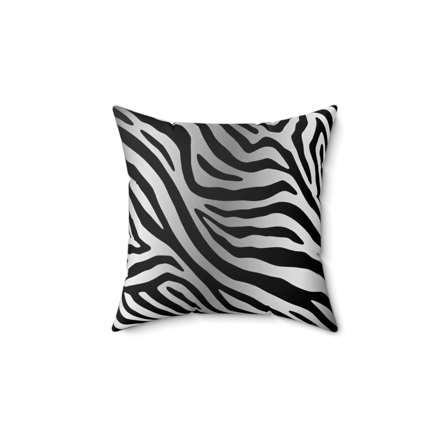 Chic Zebra Stripe Square Pillow - Stylish Home Décor - Silver