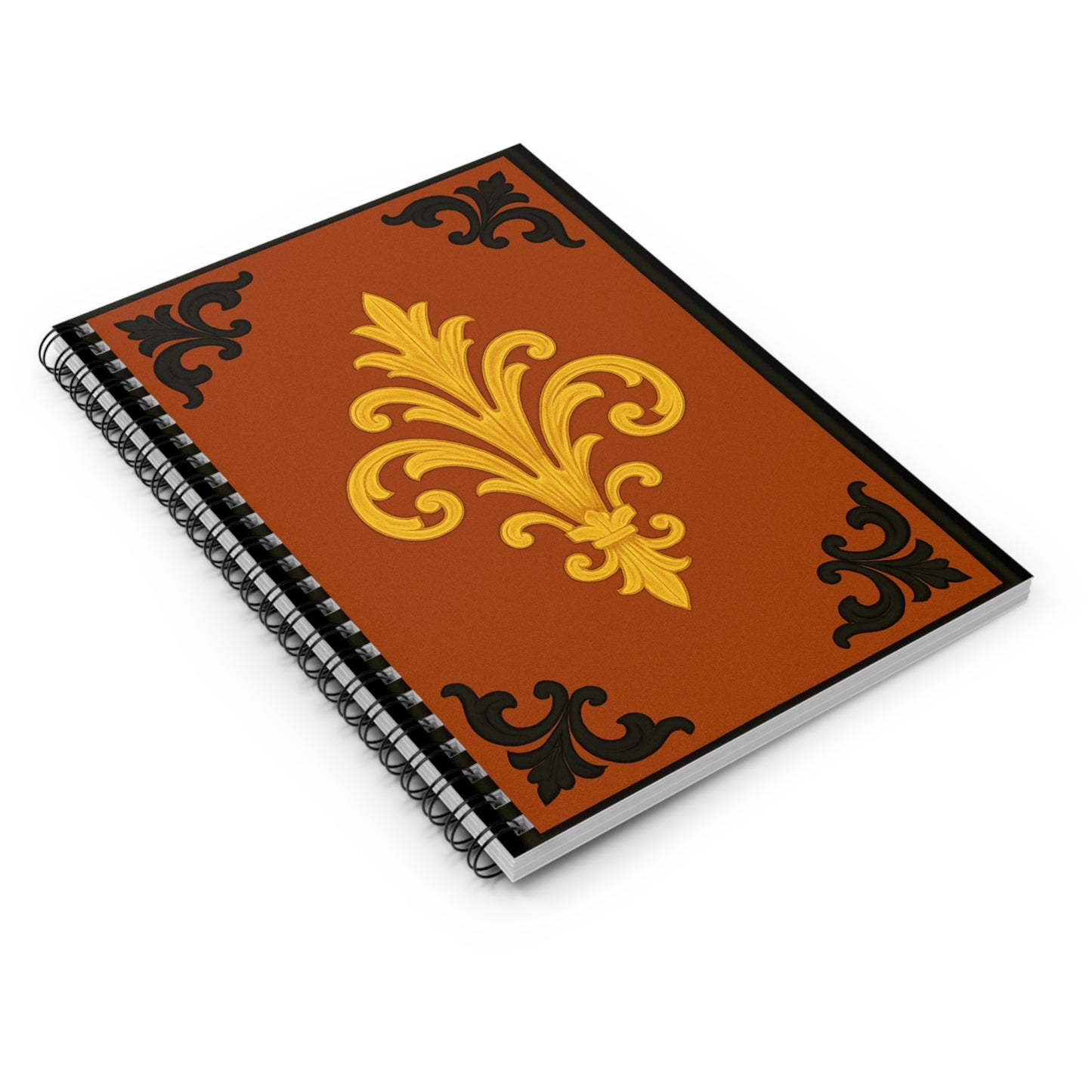 Dusk Terracotta Baroque Spiral Notebook — Ruled Journal for Notes & Gifts